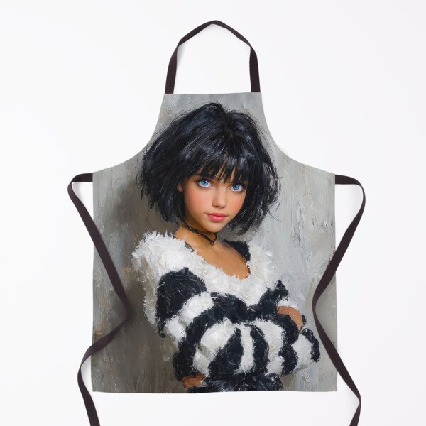 Item preview, Girl with Black Bob Hair and Blue Eyes designed and sold by AI-lineDesign.
