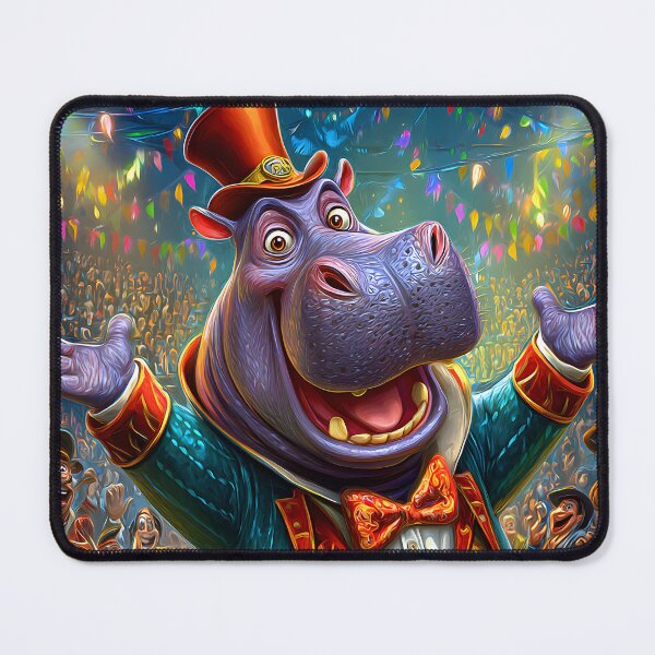 Item preview, Colorful Hippo Entertainer in a Festive Show designed and sold by Artessie.