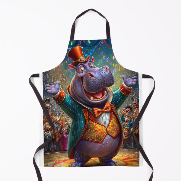 Item preview, Colorful Hippo Entertainer in a Festive Show designed and sold by Artessie.