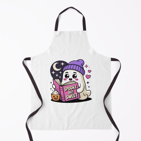 Item preview, Spooky But Sweet Ghost Reading Sticker & T-Shirt – Cute Kawaii Halloween Book Lover Design for Cozy Autumn Fans designed and sold by GemBob Creations.
