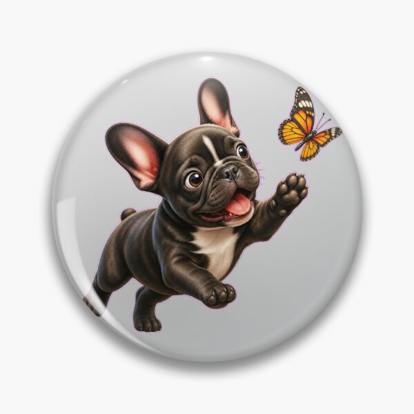 Item preview, Mischievous French Bulldog Puppy Chasing Butterfly designed and sold by DarVibe Designs.