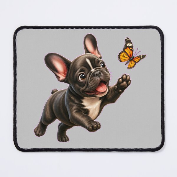 Item preview, Mischievous French Bulldog Puppy Chasing Butterfly designed and sold by DarVibe Designs.