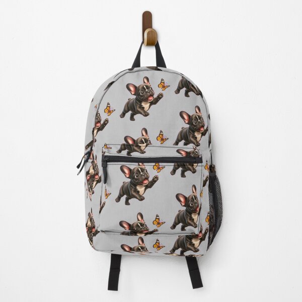 Item preview, Mischievous French Bulldog Puppy Chasing Butterfly designed and sold by DarVibe Designs.