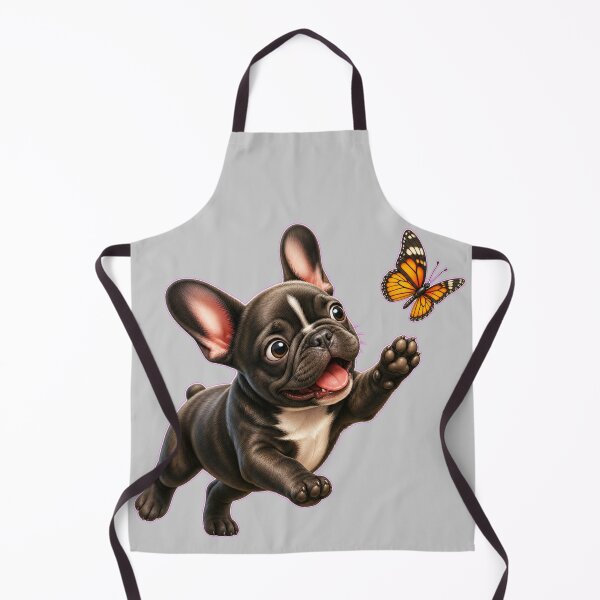 Item preview, Mischievous French Bulldog Puppy Chasing Butterfly designed and sold by DarVibe Designs.
