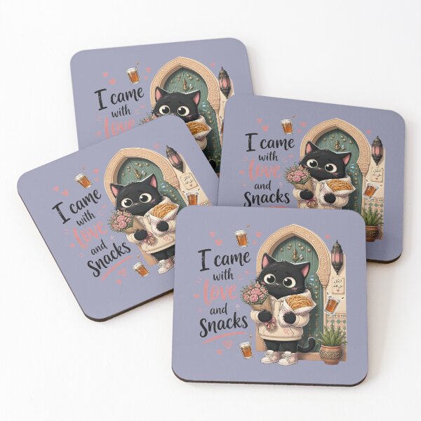 Item preview, Cute Black Cat Love and Snacks designed and sold by alvinavery.