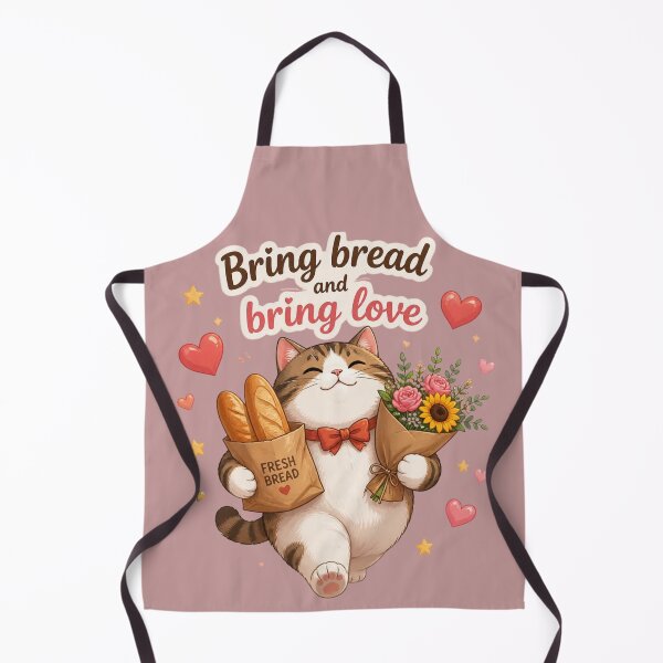 Item preview, Happy Cat with Bread and Flowers designed and sold by alvinavery.
