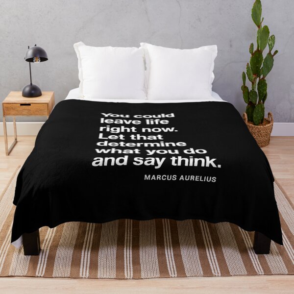 Item preview, You Could Leave Life Now Marcus Aurelius Stoic Reminder (White Font) designed and sold by TshirtsLabs.