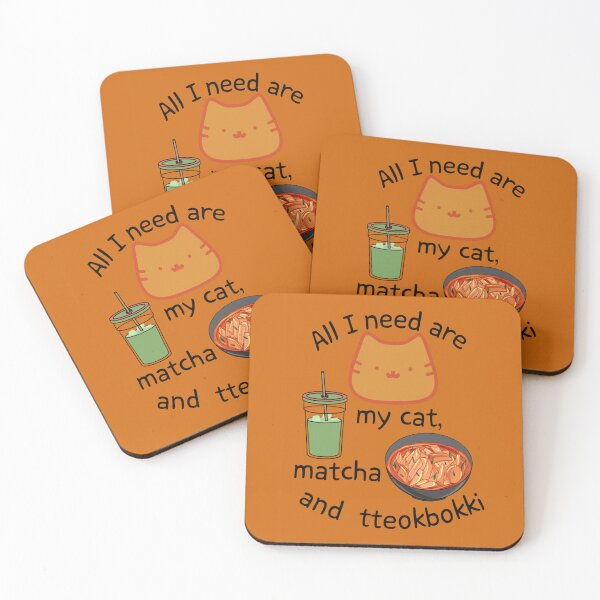 Item preview, All I Need are My Cat, Matcha and Tteokbokki designed and sold by glowvim.