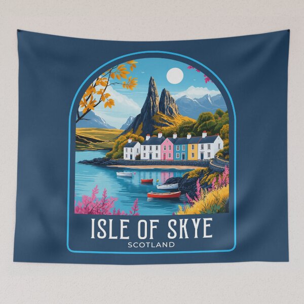 Item preview, Isle of Skye Vintage Travel Illustration designed and sold by HomeLivingCo.