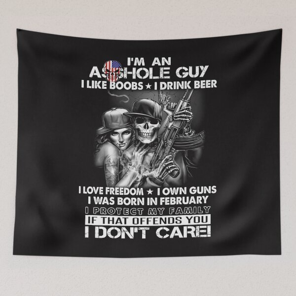 Item preview, 1-3 i'm an asshole guy i like boobs i drink beer i protect my family if that offends you i don't care, February shirt designed and sold by Kevinbank2020.