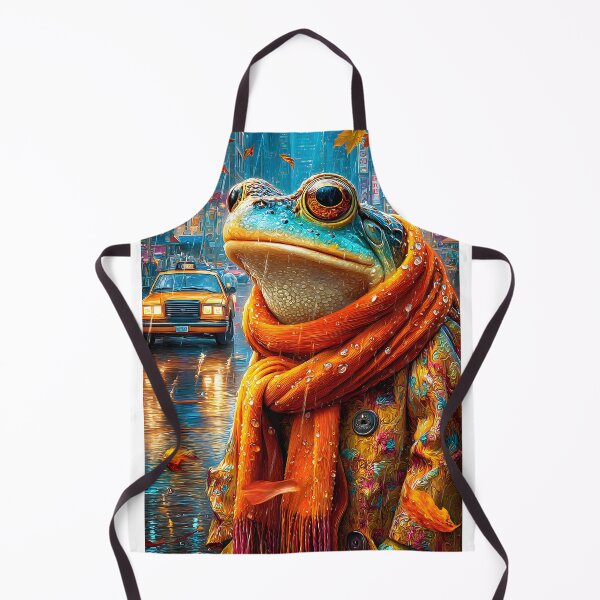 Item preview, Whimsical Frog in a Colorful City Rain Scene designed and sold by Artessie.