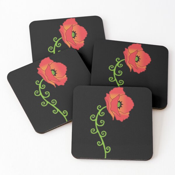 Item preview, Poppy and spiral leaves designed and sold by Lagueny.