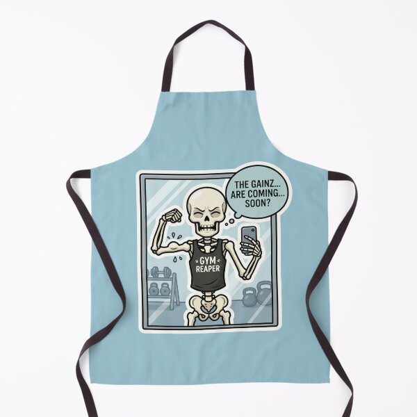 Item preview, Funny Gym Mirror Selfie Skeleton – The Gainz Are Coming Soon Workout Humor designed and sold by BreezifyDesignStudio.