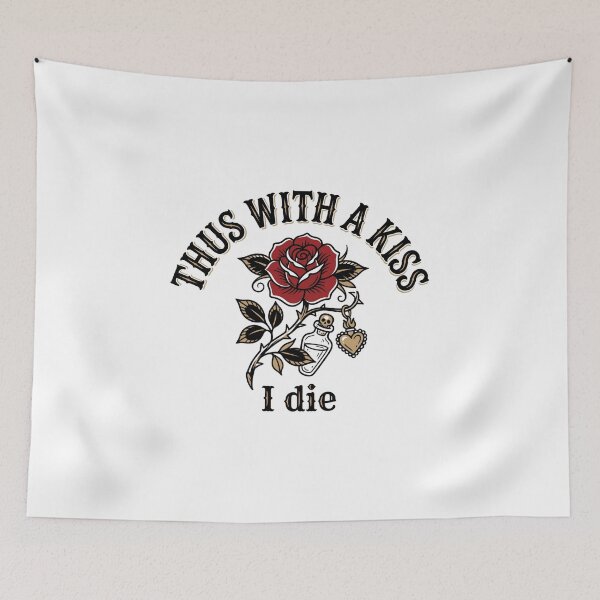 Item preview, Romeo and Juliet Thus With A Kiss I Die Gothic Rose Quote designed and sold by Fenay Designs.