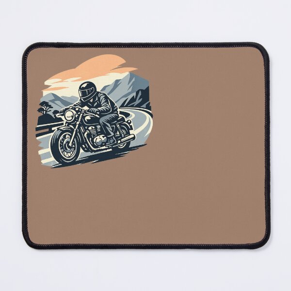 Item preview, Dynamic Mountain Curve Rider - Retro Motorcycle Emblem designed and sold by SilentPowerArt.