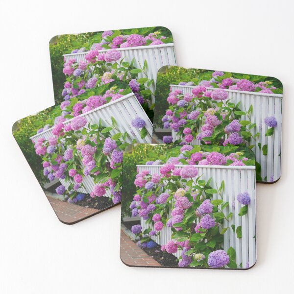 Item preview, Hydrangeas of Edgartown II - Ombre Blooms Against a White Fence designed and sold by Loveisthebtwd.
