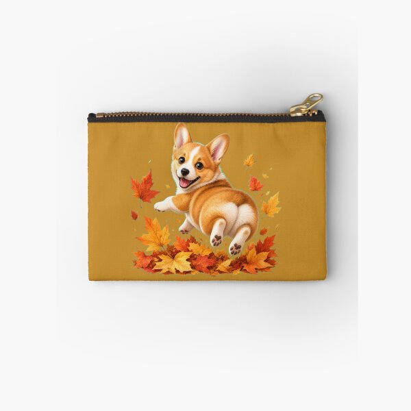 Item preview, Playful Corgi Puppy in Autumn Leaves designed and sold by DarVibe Designs.