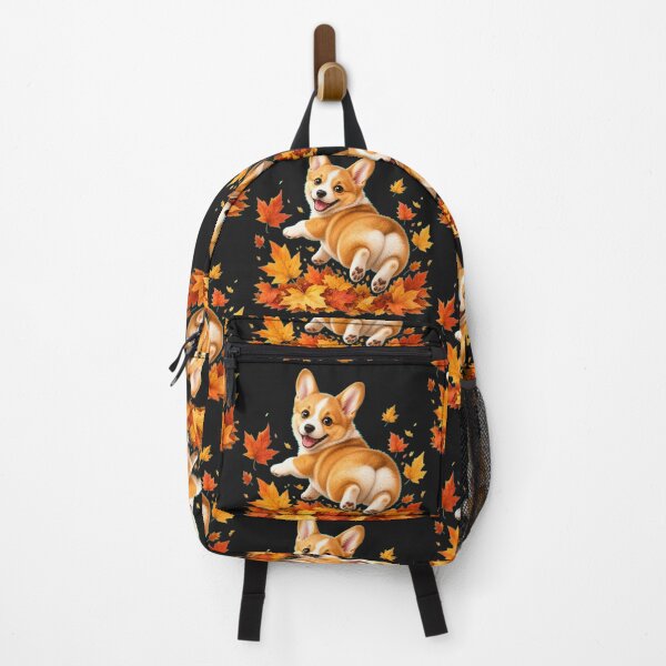 Item preview, Playful Corgi Puppy in Autumn Leaves designed and sold by DarVibe Designs.