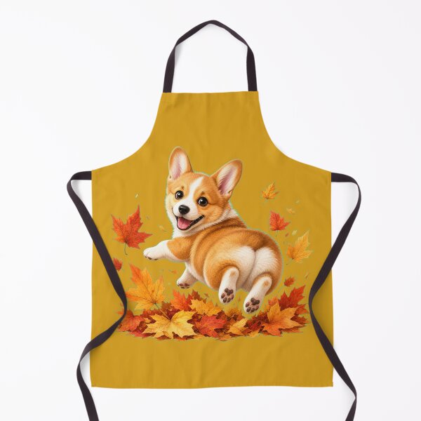 Item preview, Playful Corgi Puppy in Autumn Leaves designed and sold by DarVibe Designs.