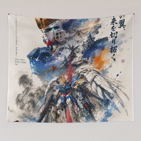 Item preview, Wing Zero EW Gundam Watercolor Mecha | XXXG-00W0 Wing Gundam Zero Endless Waltz Anime Art  designed and sold by Dyan4.