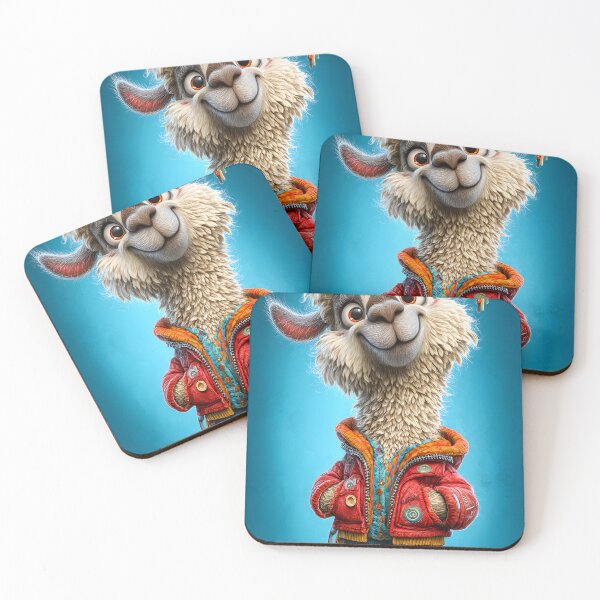 Item preview, Adorable Cartoon Llama in Stylish Jacket Design designed and sold by Artessie.