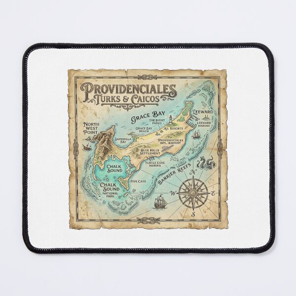 Item preview, Providenciales Map Vintage Nautical Treasure Art designed and sold by DuckOddity.