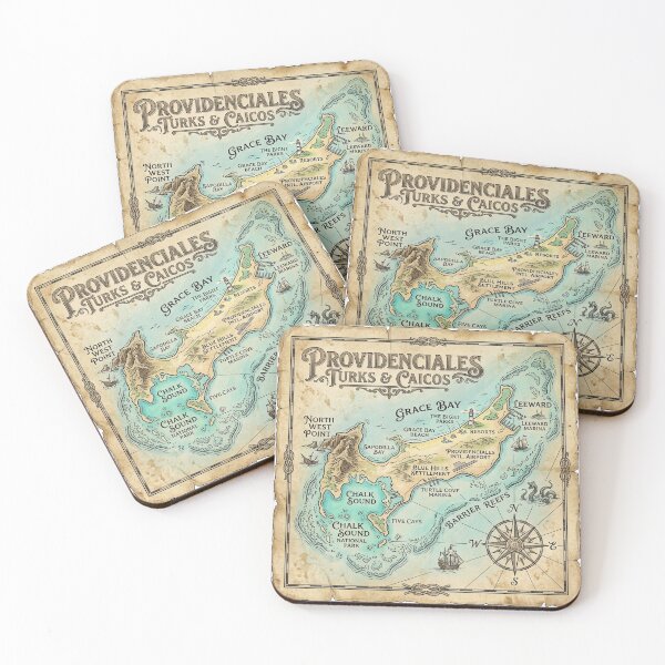 Item preview, Providenciales Map Vintage Nautical Treasure Art designed and sold by DuckOddity.