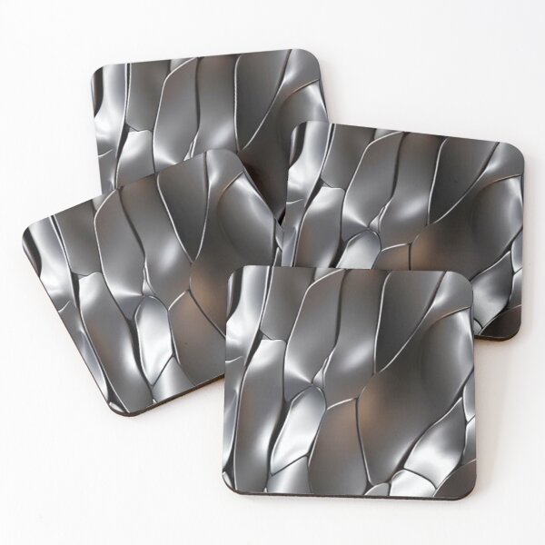 Item preview, Futuristic Silver Chrome Texture - Metallic Dragon Scale Abstract Pattern designed and sold by LYAN-STORE.