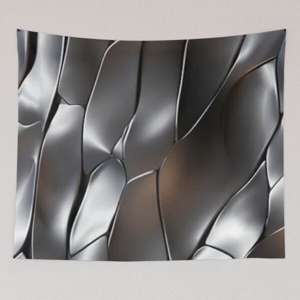Item preview, Futuristic Silver Chrome Texture - Metallic Dragon Scale Abstract Pattern designed and sold by LYAN-STORE.