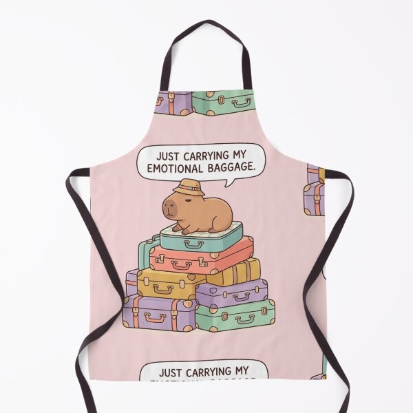 Item preview, Cute Traveling Capybara Emotional Baggage Funny Meme designed and sold by SoftAuraStudi0.