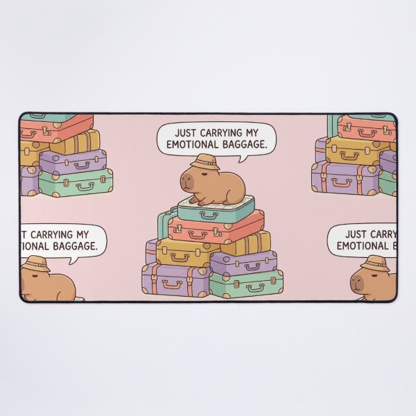 Item preview, Cute Traveling Capybara Emotional Baggage Funny Meme designed and sold by SoftAuraStudi0.