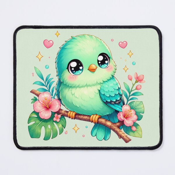 Item preview, Kawaii Turquoise Tanager Bird – Cute Tropical Chibi Pastel Animal designed and sold by MarekoraStudio.