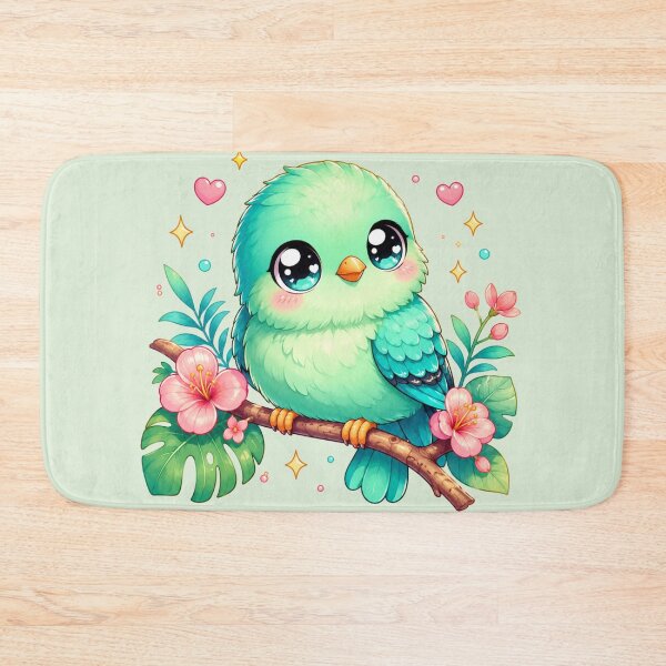 Item preview, Kawaii Turquoise Tanager Bird – Cute Tropical Chibi Pastel Animal designed and sold by MarekoraStudio.