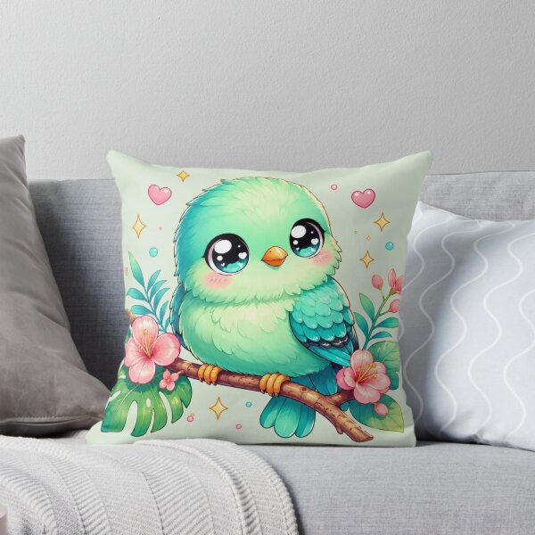 Item preview, Kawaii Turquoise Tanager Bird – Cute Tropical Chibi Pastel Animal designed and sold by MarekoraStudio.