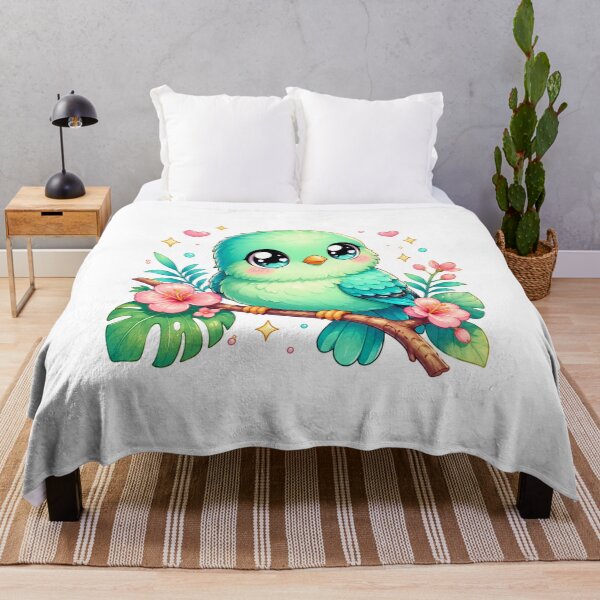 Item preview, Kawaii Turquoise Tanager Bird – Cute Tropical Chibi Pastel Animal designed and sold by MarekoraStudio.