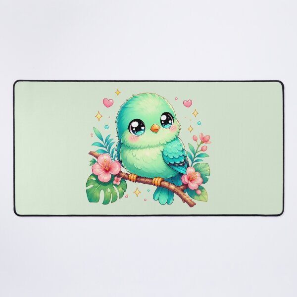 Item preview, Kawaii Turquoise Tanager Bird – Cute Tropical Chibi Pastel Animal designed and sold by MarekoraStudio.
