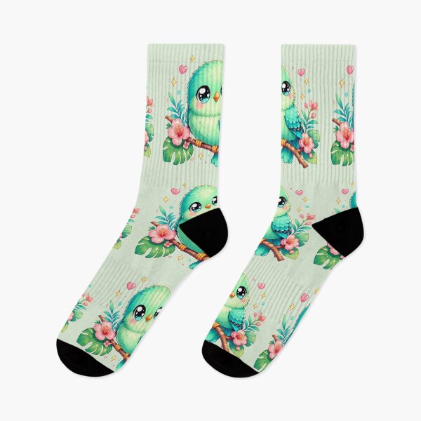 Item preview, Kawaii Turquoise Tanager Bird – Cute Tropical Chibi Pastel Animal designed and sold by MarekoraStudio.
