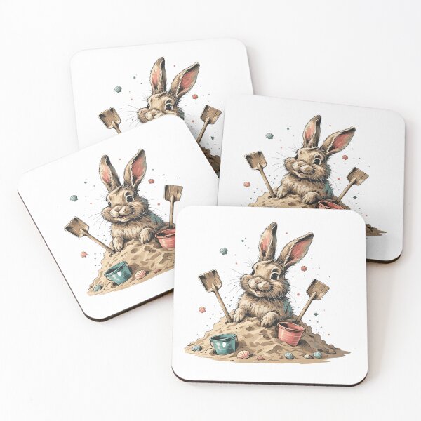 Item preview, Bunny Building Sandcastle designed and sold by AQUILAKREO.