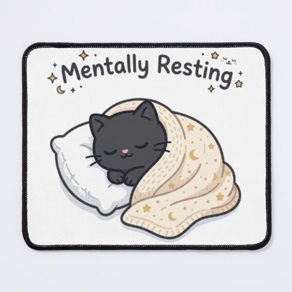 Item preview, Mentally Resting Cozy Cat Aesthetic Design designed and sold by TheCosyCarriage.