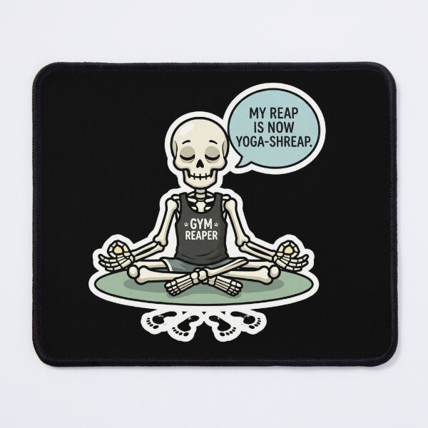 Item preview, Yoga Shreap Meditating Skeleton – Funny Gym Reaper Yoga & Mindfulness Humor designed and sold by BreezifyDesignStudio.