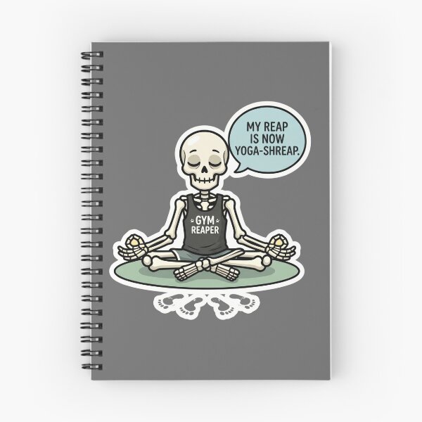 Item preview, Yoga Shreap Meditating Skeleton – Funny Gym Reaper Yoga & Mindfulness Humor designed and sold by BreezifyDesignStudio.