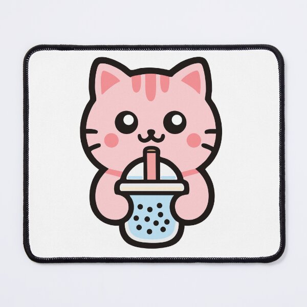 Item preview, Cute Kawaii Cat Drinking Bubble Tea designed and sold by IYI.
