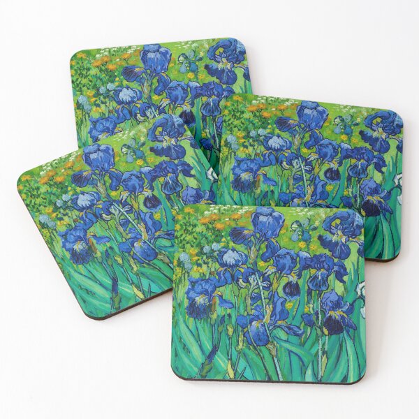 Item preview, Blue Irises in Bloom – Painterly Garden Masterpiece Inspired by Van Gogh designed and sold by Analog Aura .