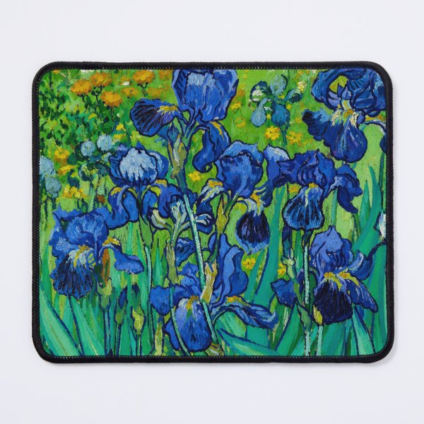 Item preview, Blue Irises in Bloom – Painterly Garden Masterpiece Inspired by Van Gogh designed and sold by Analog Aura .