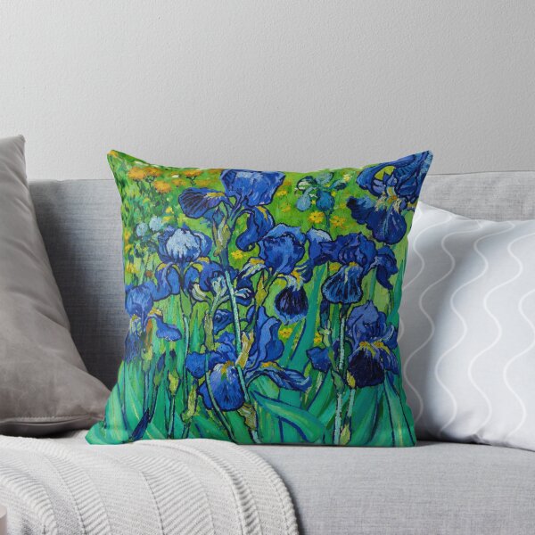 Item preview, Blue Irises in Bloom – Painterly Garden Masterpiece Inspired by Van Gogh designed and sold by Analog Aura .
