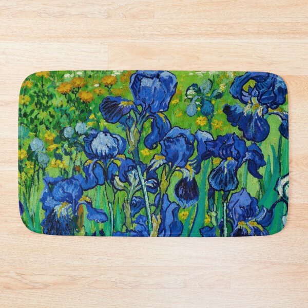 Item preview, Blue Irises in Bloom – Painterly Garden Masterpiece Inspired by Van Gogh designed and sold by Analog Aura .