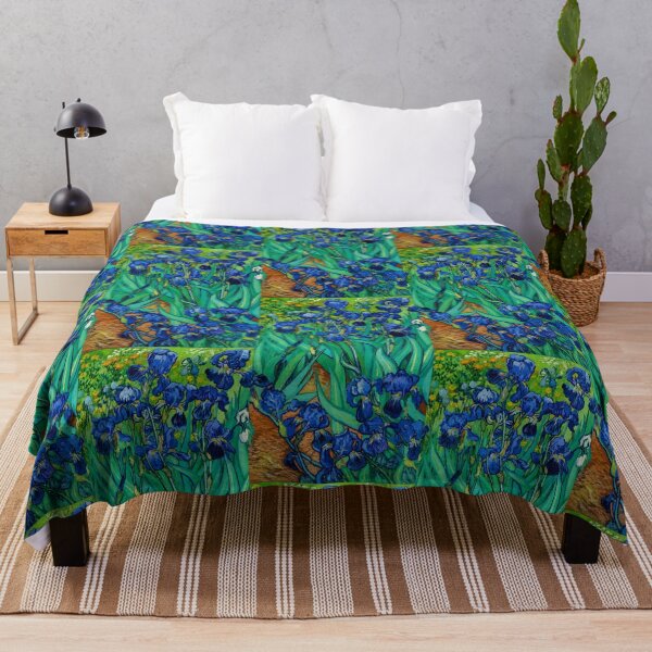 Item preview, Blue Irises in Bloom – Painterly Garden Masterpiece Inspired by Van Gogh designed and sold by Analog Aura .