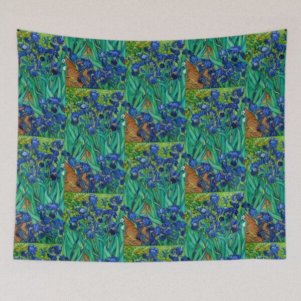 Item preview, Blue Irises in Bloom – Painterly Garden Masterpiece Inspired by Van Gogh designed and sold by Analog Aura .
