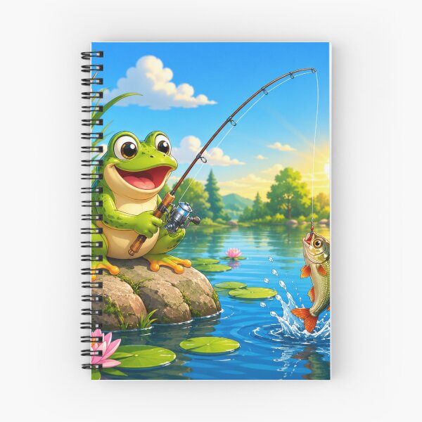 Item preview, Funny Frog Fishing Cartoon. designed and sold by HorrorInkStudio.