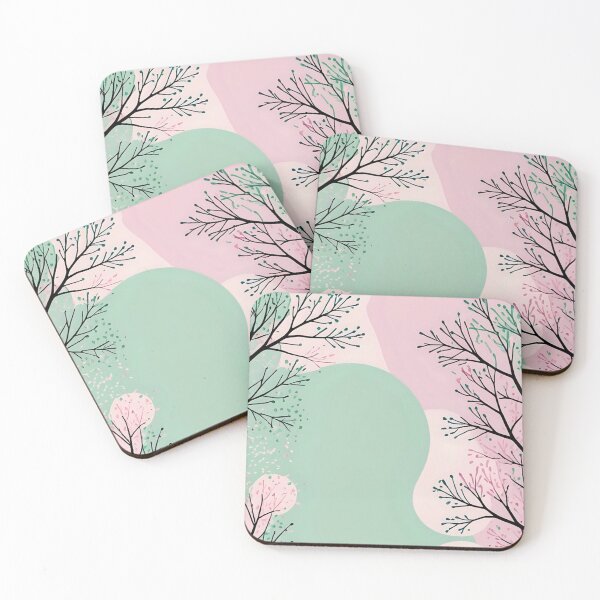 Item preview, Spring Branches Aesthetic - Pink and Mint Pastel Nature Abstract designed and sold by LYAN-STORE.